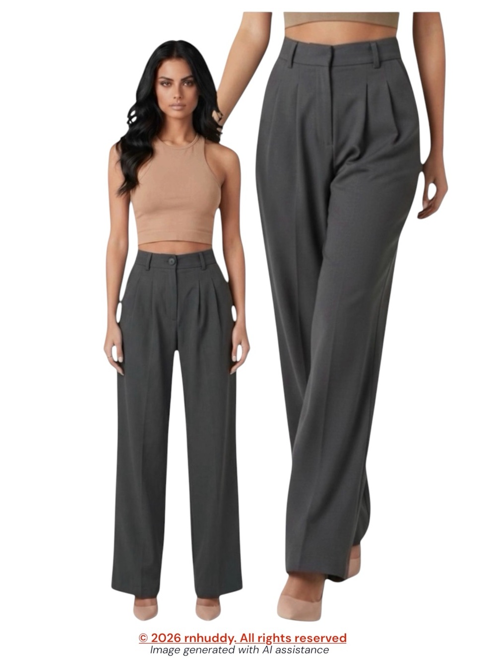 Princess Polly size 2 grey archer high waisted straight leg pants